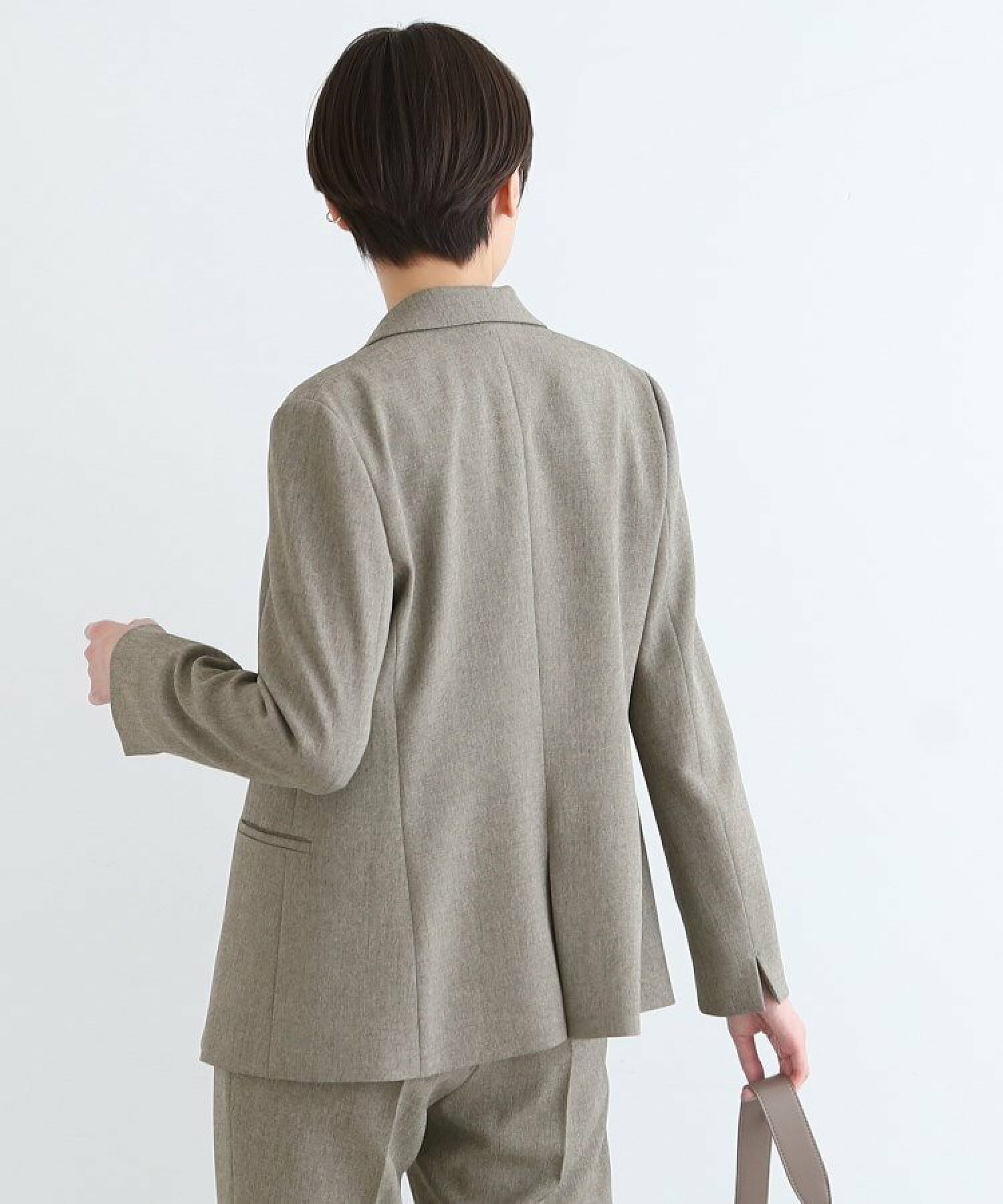 【定番スーツ/洗える/メランジ】ウールライクテーラードジャケット
